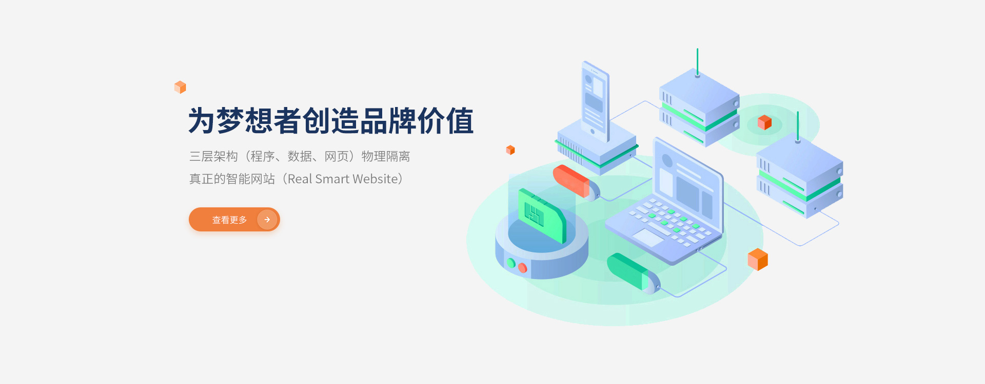 三层架构（程序、数据、网页）物理隔离，打造真正的智能网站（Real Smart Website）
